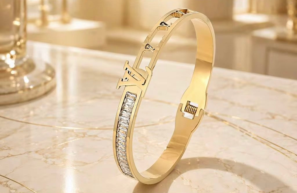 LV-Inspired 14K Gold-Plated Snap Bracelet – Only $19.95!